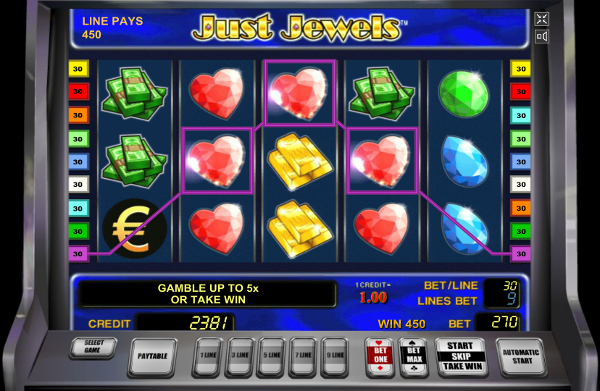 Игровой автомат Just Jewels - выиграй драгоценности в казино Вулкан